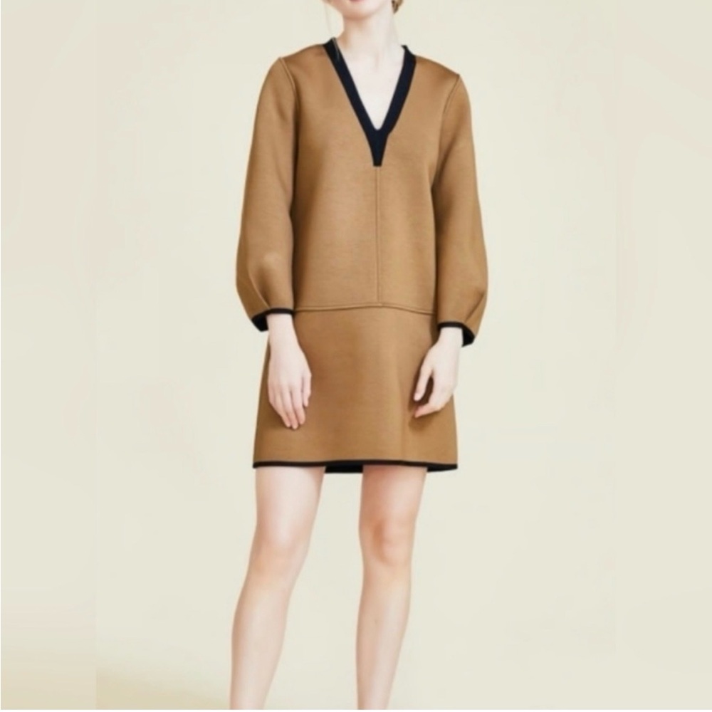 Pearl By Lela Rose Reversible V-Neck Black and Camel Shift Dress XL